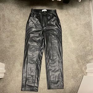 Abercrombie Vegan Leather Straight Leg Pants